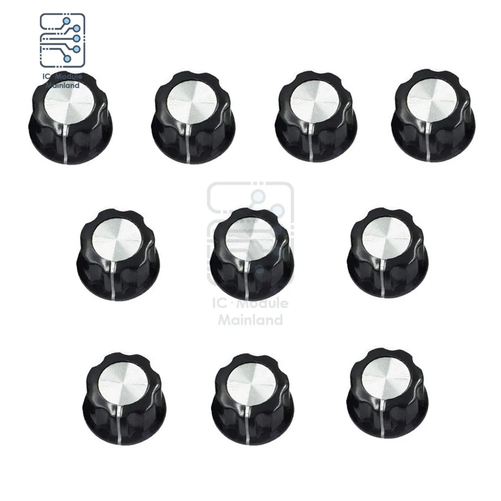 

10pcs/lot MF-A03 Bakelite Rotary Potentiometer Knob Cap Diameter 19.5MM with RV16 Hole 6MM