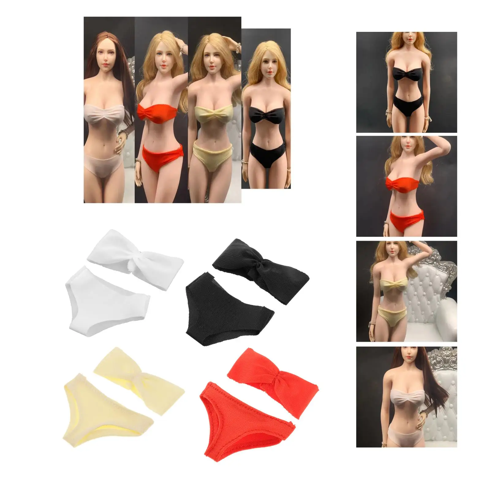 

1 Set 1:6 Scale Underwear Cloth Bra Underpants Accessory Model Decoration