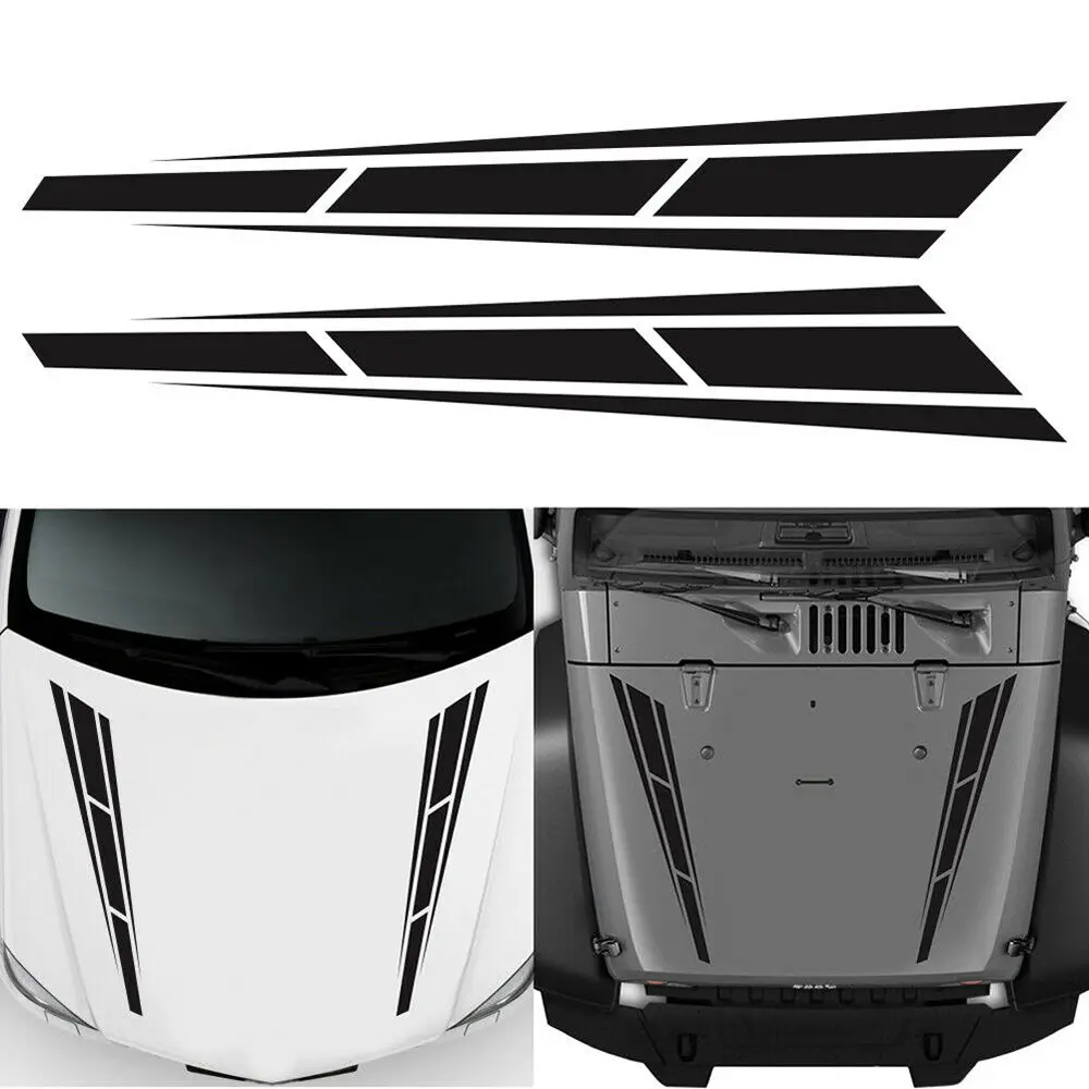 

New Racing Stripes Graphics Style Car Front Hood DIY Sticker Decal Accessories