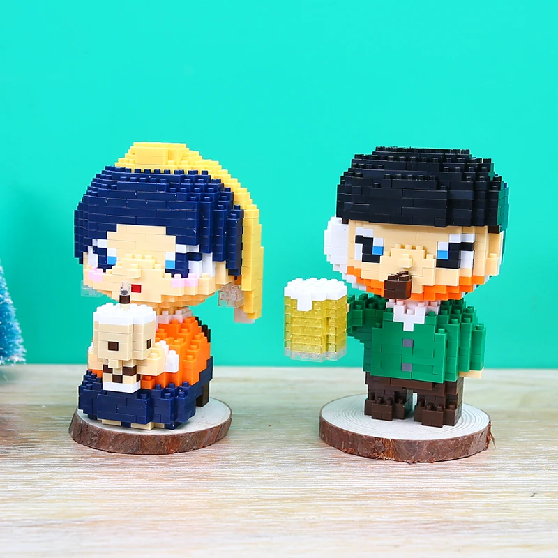 

LD Artist Character Figures Girl In Painting Frame Apple In The Face Model Building Blocks Set Diamond Bricks Toy for Boys Gifts