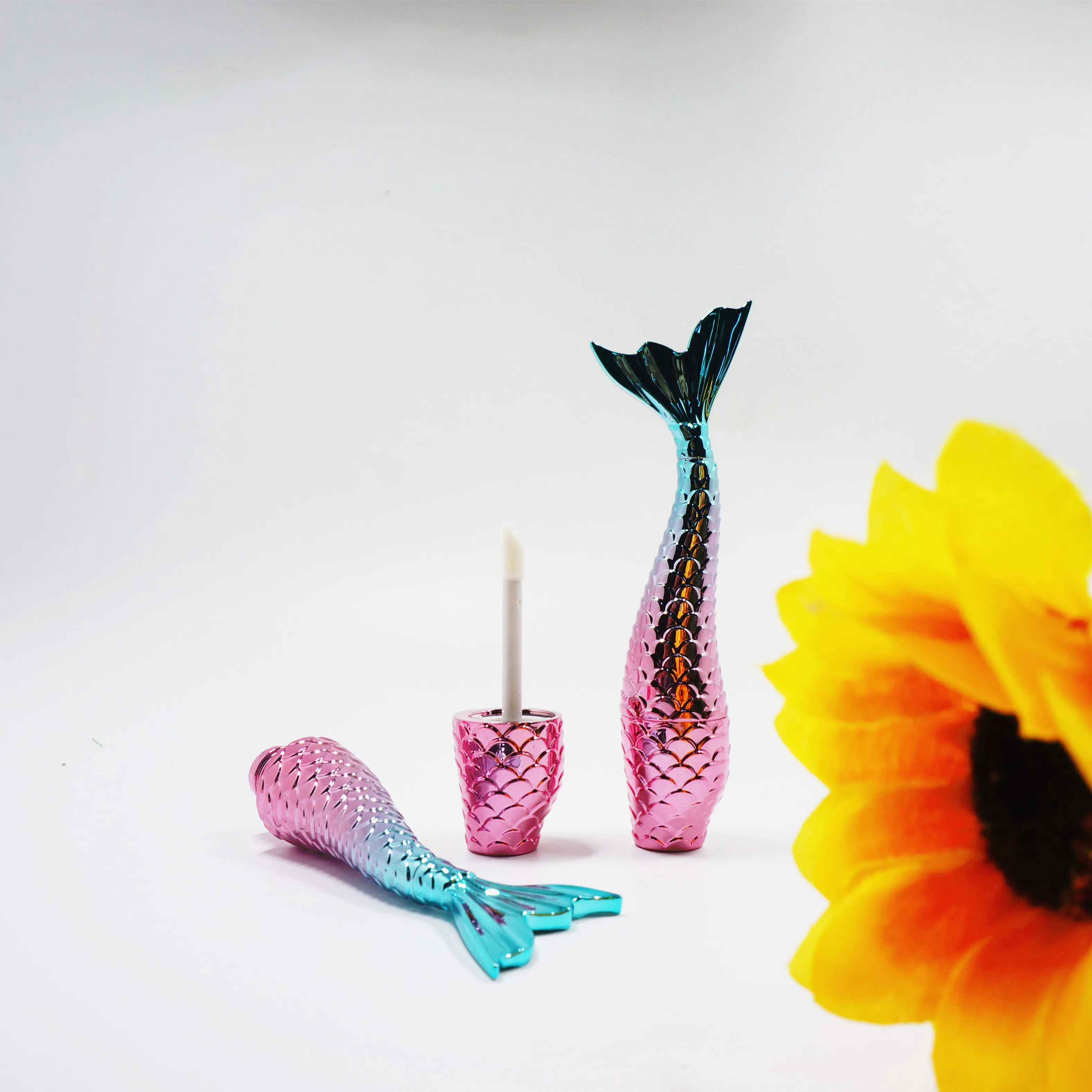 10 100 шт. 3 мл/г розовые синие градиенты Русалка глазурь для губ флакон пустой блеск