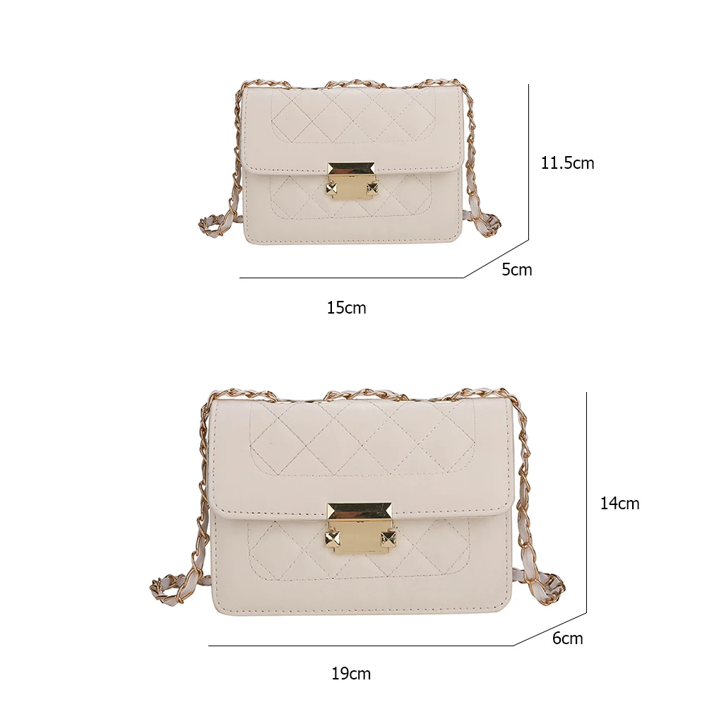 

Fashion Women Lattice Pattern Shoulder Crossbody Bags PU Leather Ladies Vintage Messenger Purse Flap Small Square Handbags Totes