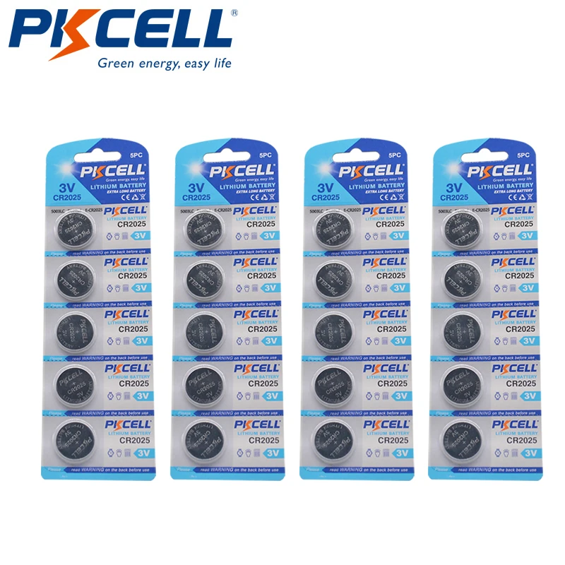20 шт. аккумуляторы PKCELL 2025 3 в CR2025 DL2025 ECR2025 LM2025 KCR2025 BR2025|Часовые батарейки| |