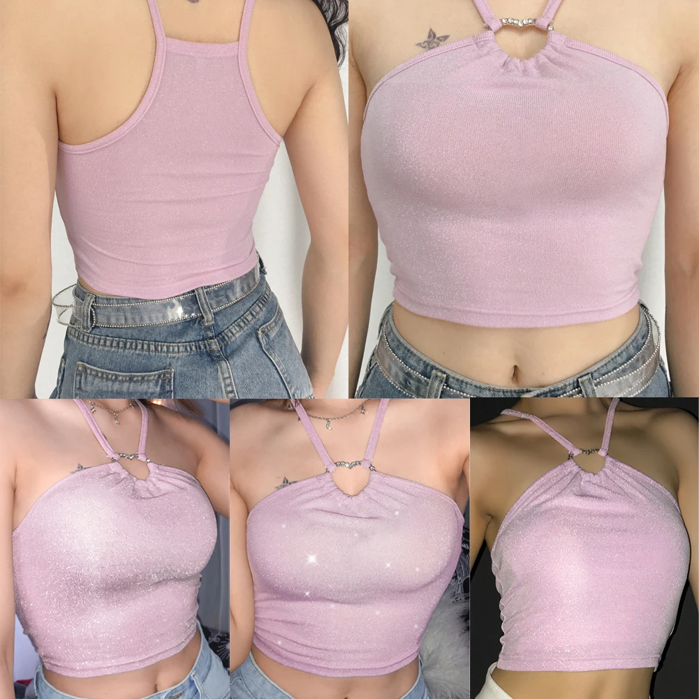 Женский Яркий шелковый топ на бретельках с завязками-сердечками