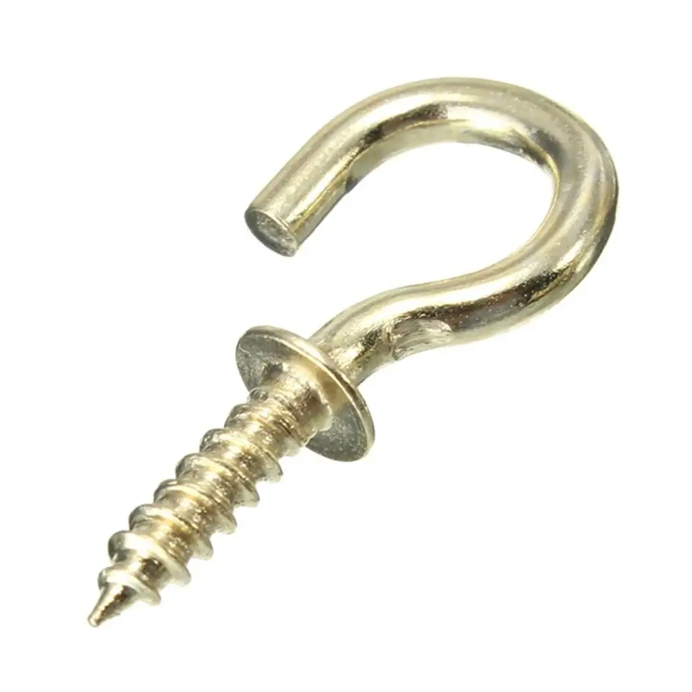 

20Pcs Heavy Duty Copper Plated Screw-in Shouldered Cup Ceiling Hooks Hanger Furniture Accessories