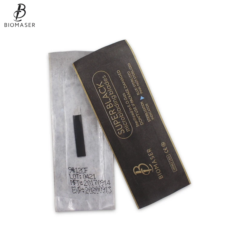 Biomaser Microblading Needles12CF/14CF/14U/18U форма супер черные иглы татуировки для микроблейдинга