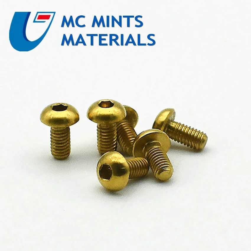 Титановый болт для велосипедной вилки цилиндр M3 x 8 мм TC4 вилка золотого цвета