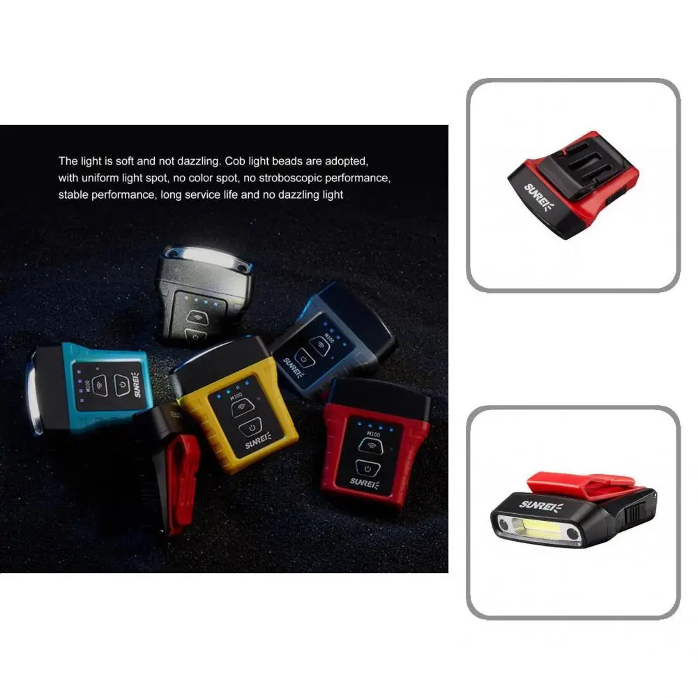 

Rechargeable Headlamp USB Charge Bike Parts Hat Clip Light Induction Hat Clip Lamp for Night Induction Cap Clip Light