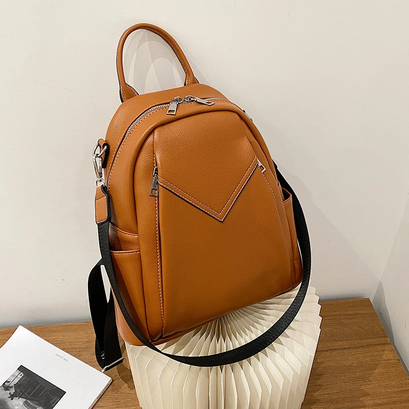 

FUNMARDI Female Thread Backpack Multi-pocket Schoolbag Soft PU Casual Shoulder Bag Adjustable Strap Women Fashion Bag WLHB2591