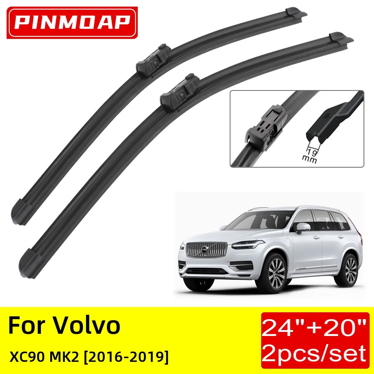 

Щетки стеклоочистителя передние для Volvo XC90 MK2 2016 2017 2018 2019 24 дюйма + 20 дюймов