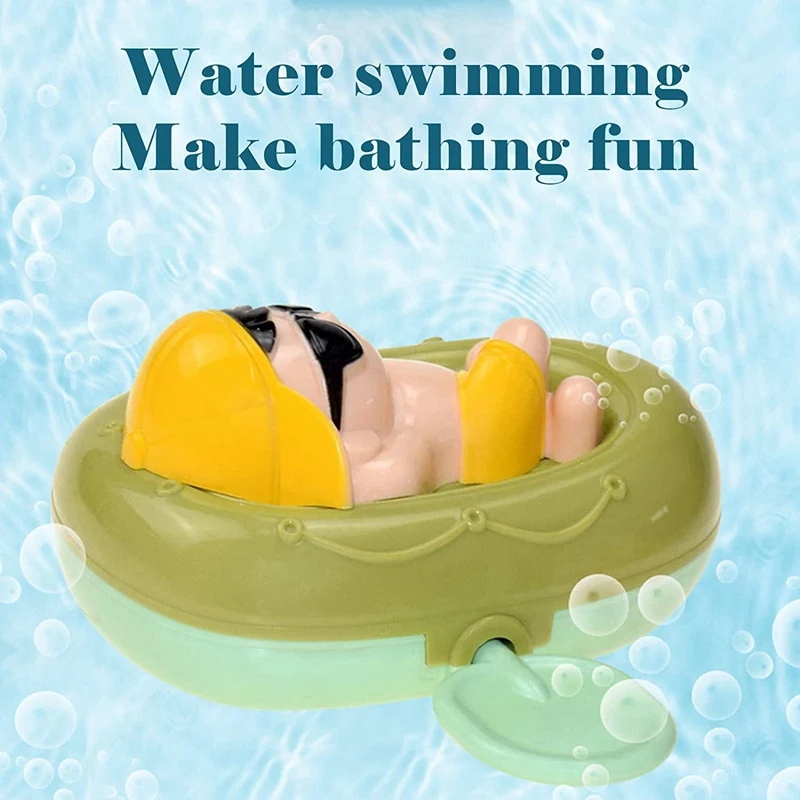 

3 Pcs Baby Bath Toy Set Wind Up Rowing Kayak Cool Baby Bathtub Toy Floating Swimming Pool Clockwork Bathing Toy