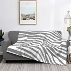 Теплое фланелевое одеяло в полоску, плюшевое мягкое Фланелевое покрывало серого цвета в полоску зебры, покрывало для дивана