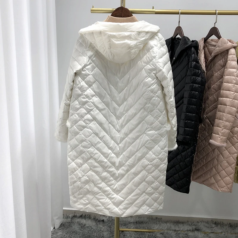 Fitaylor зимний ультра-светильник с капюшоном 90% белый утиный пух парка для женщин