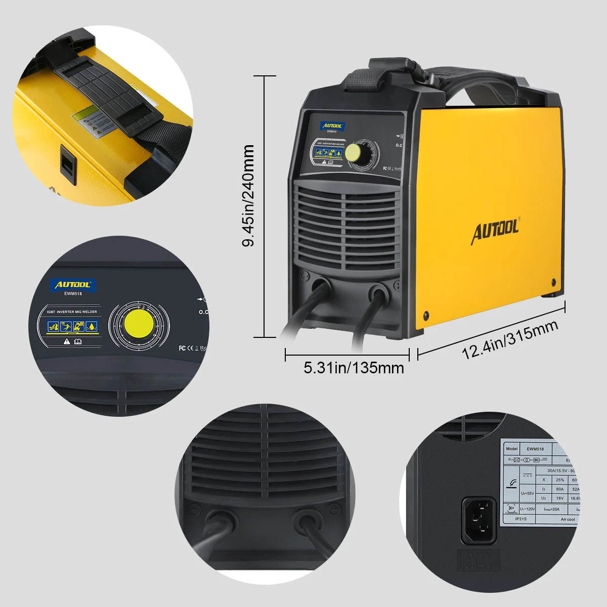Автоматический сварочный аппарат AUTOOL EWM518 с сердечником подачей без газа MIG