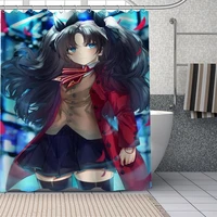 anime custom waterproof shower curtains fate stay night curtain bathroom waterproof polyester curtains for bathroom with hook