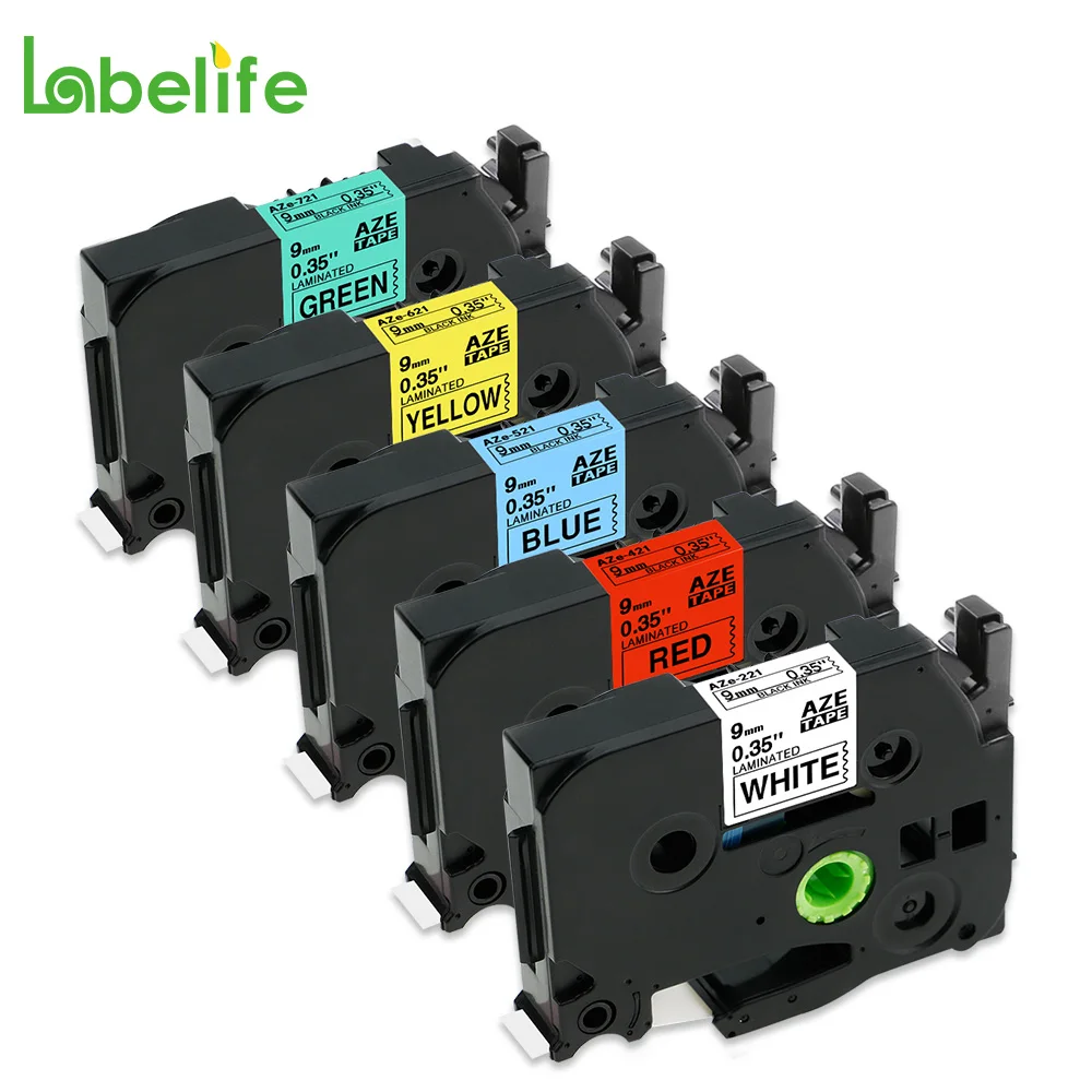 Labelife 5PK Φ 421521621721 9 мм совместимый Brother P touch принтер для этикеток|brother p-touch|label makerbrother