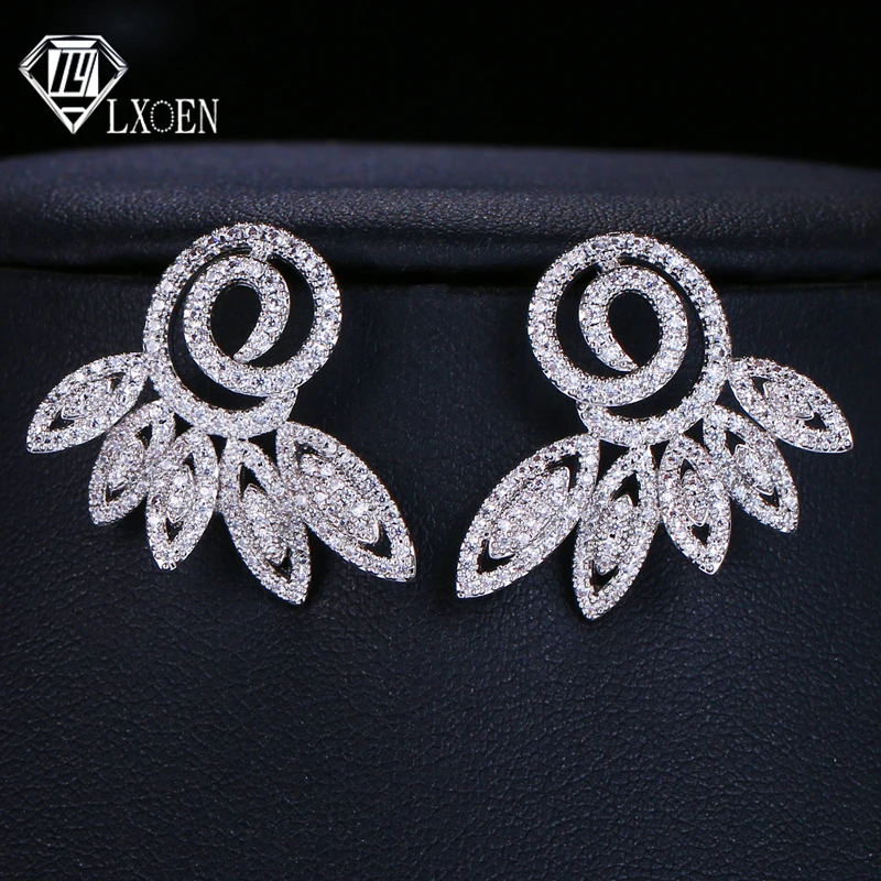 Роскошные Этнические маркизы Микро Циркон Свадебные серьги гвоздики для женщин