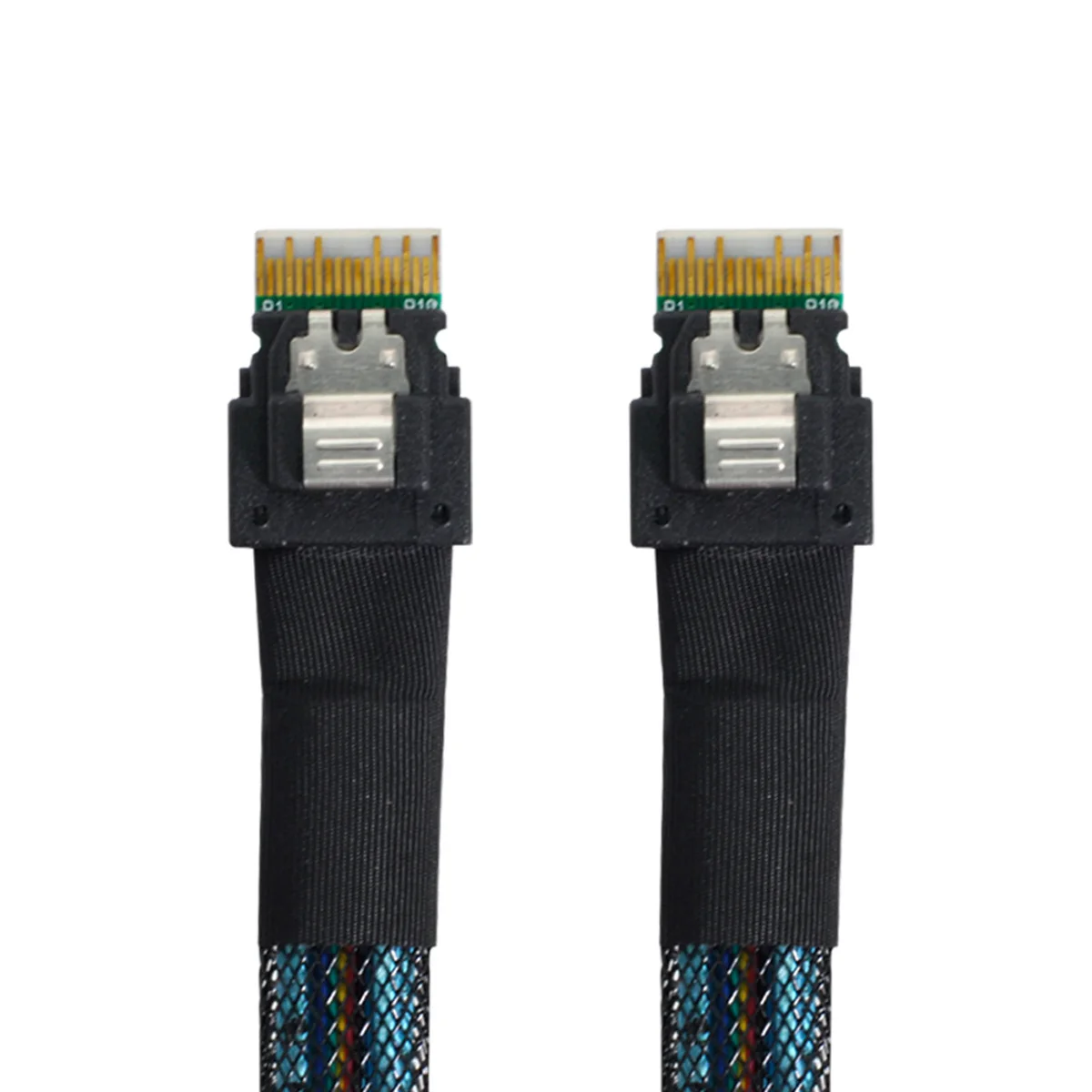 

Jimier Cablecc 50cm PCI-E Slimline SAS 4.0 SFF-8654 4i 38pin Host to SFF-8654 Slim SAS Target Cable