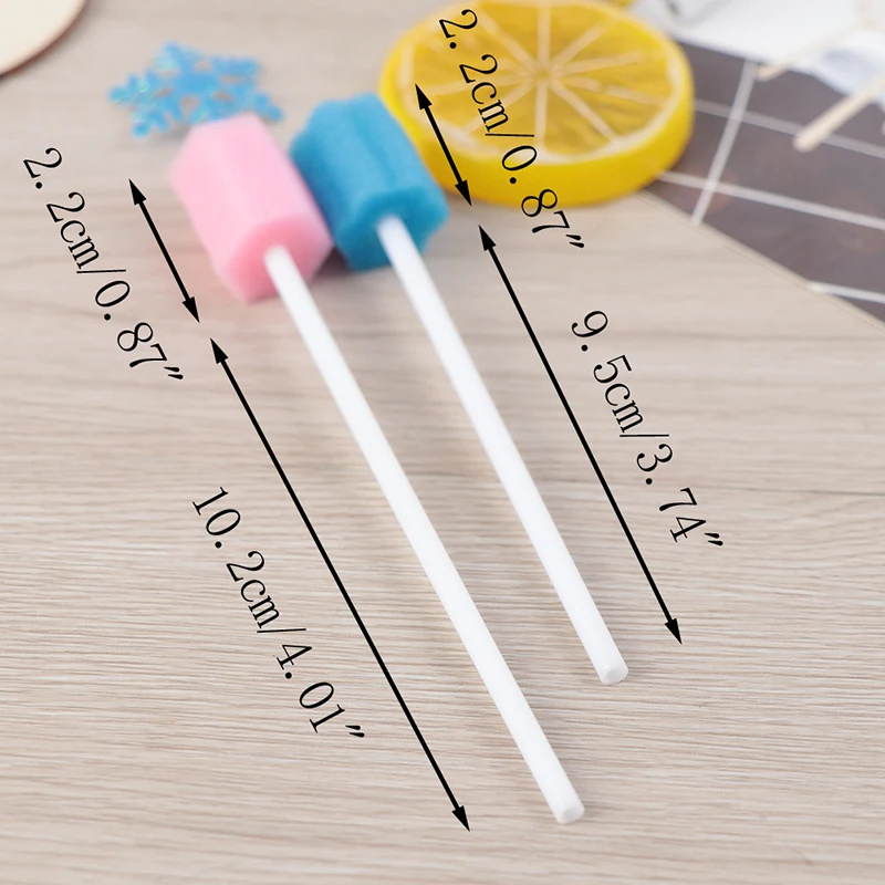 

100pcs/pack Disposable Tooth Cleaning Sponge Stick Tooth Cleaning Sponge Swab With Stick Oral Care Accessories Oral Care Sponge