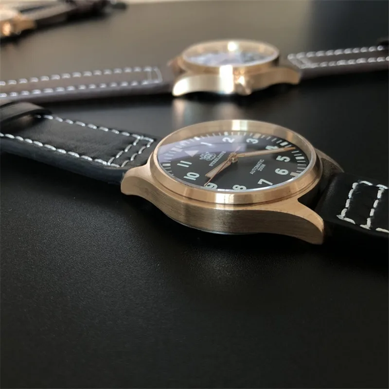 Мужские бронзовые автоматические часы пилота 200 водостойкие Relojes сапфировое стекло винтажные наручные часы для дайвинга мужские Hombre