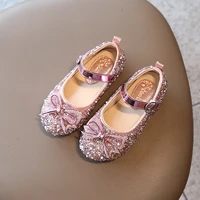 kids shoes glitter girls princess sandals bow sequins flats sweet elegant wedding party children shoes new autumn size 21 36 g70