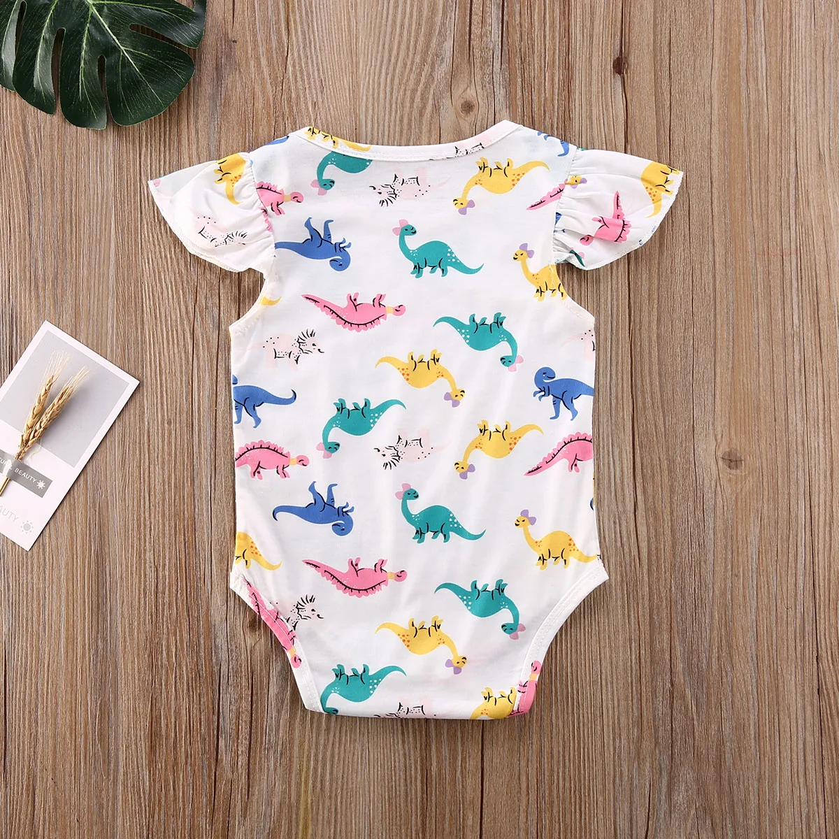 Детский комбинезон без рукавов с рисунком динозавра|Боди для малышек| |