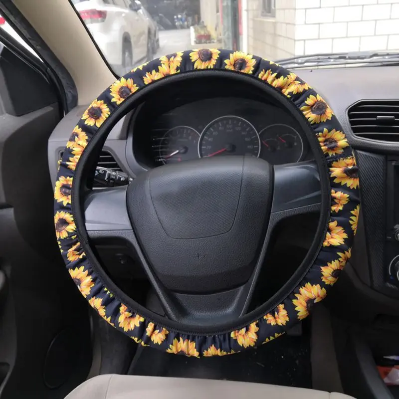 Comfy Durable Sunflower Steering Wheel Cover With Cute Sunflowers Seat Belt | Автомобили и мотоциклы