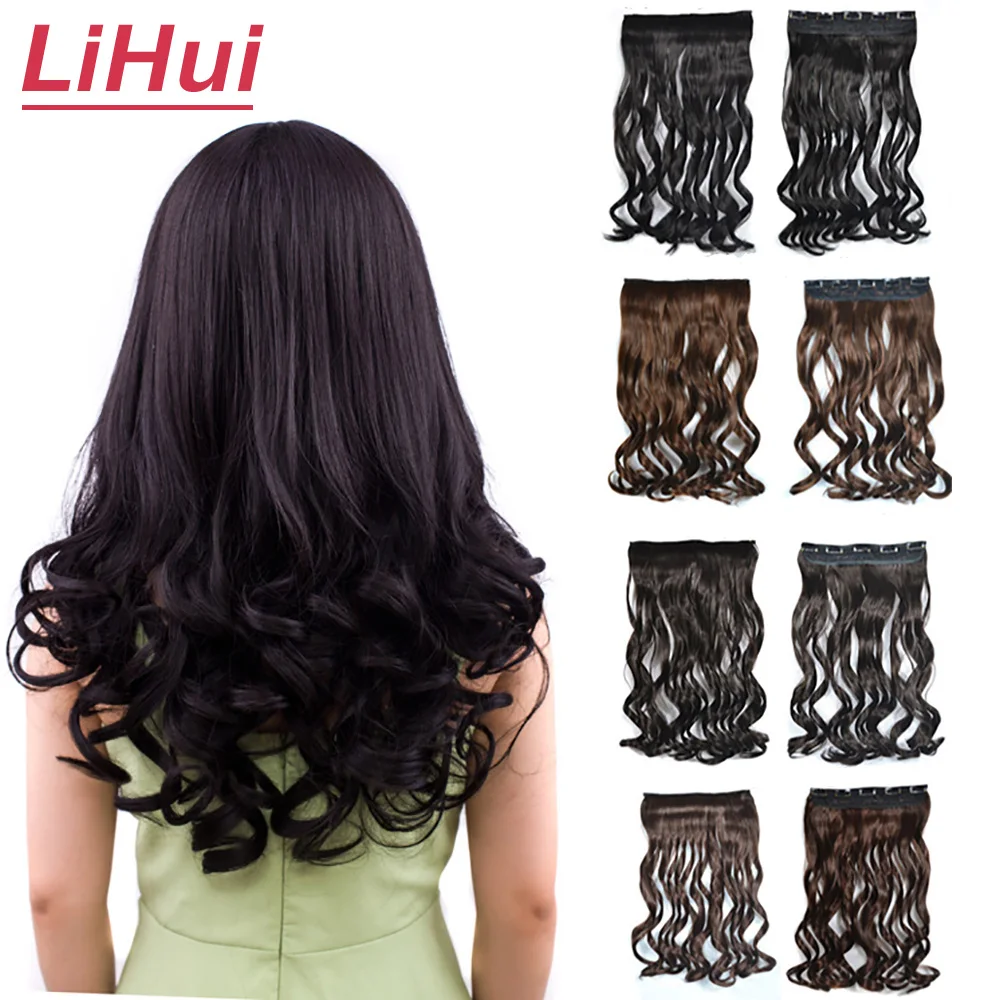 LIHUI черные коричневые длинные волнистые женские волосы для наращивания