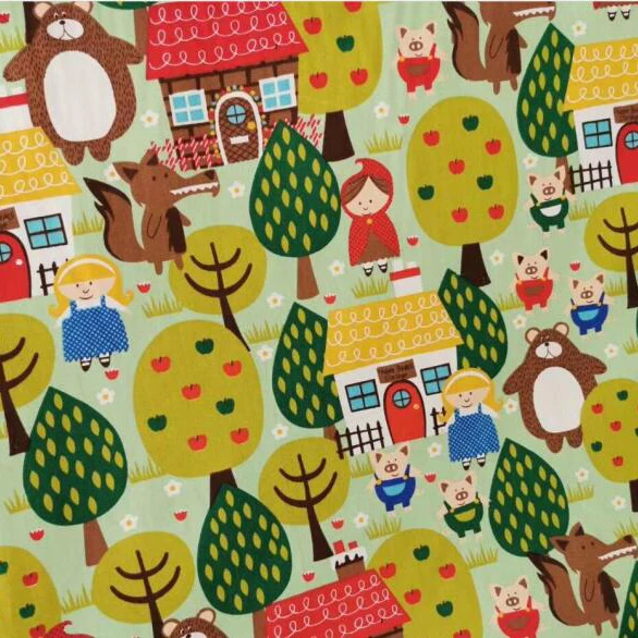 Хлопчатобумажная саржевая ткань с принтом серия мультфильмов для шитья своими