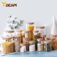 ydeapi glass storage bottles jars with lid large capacity honey candy jar kitchen container sealed with cover glass jars