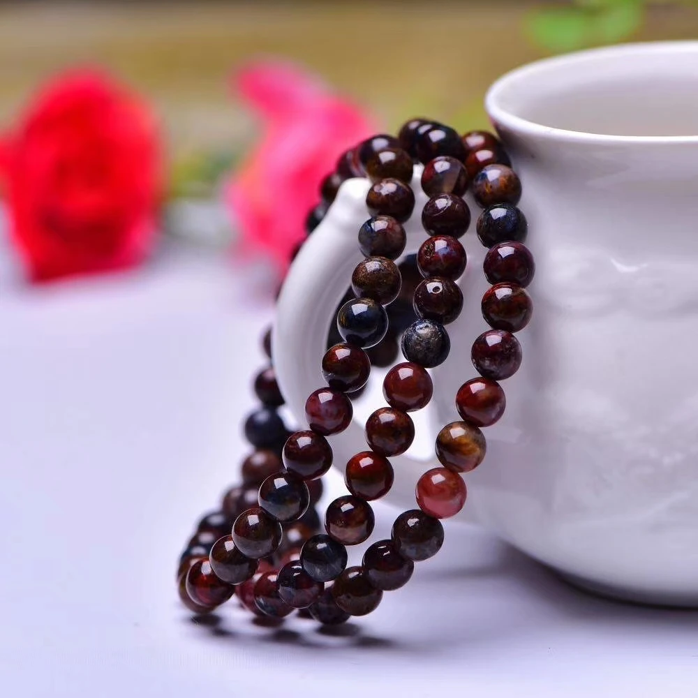 Натуральный красный желтый синий браслет-пиетер 6 мм Chatoyant Stone Лучший подарок 3