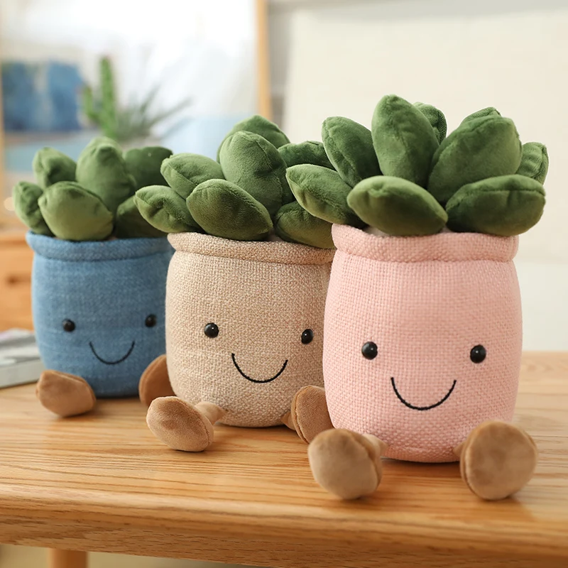 

Lifelike Tulip&Succulent Plants Plush Stuffed Decor Toys Soft Bookshelf Decor Doll Creative Potted Flowers Pillow for Girls Gift