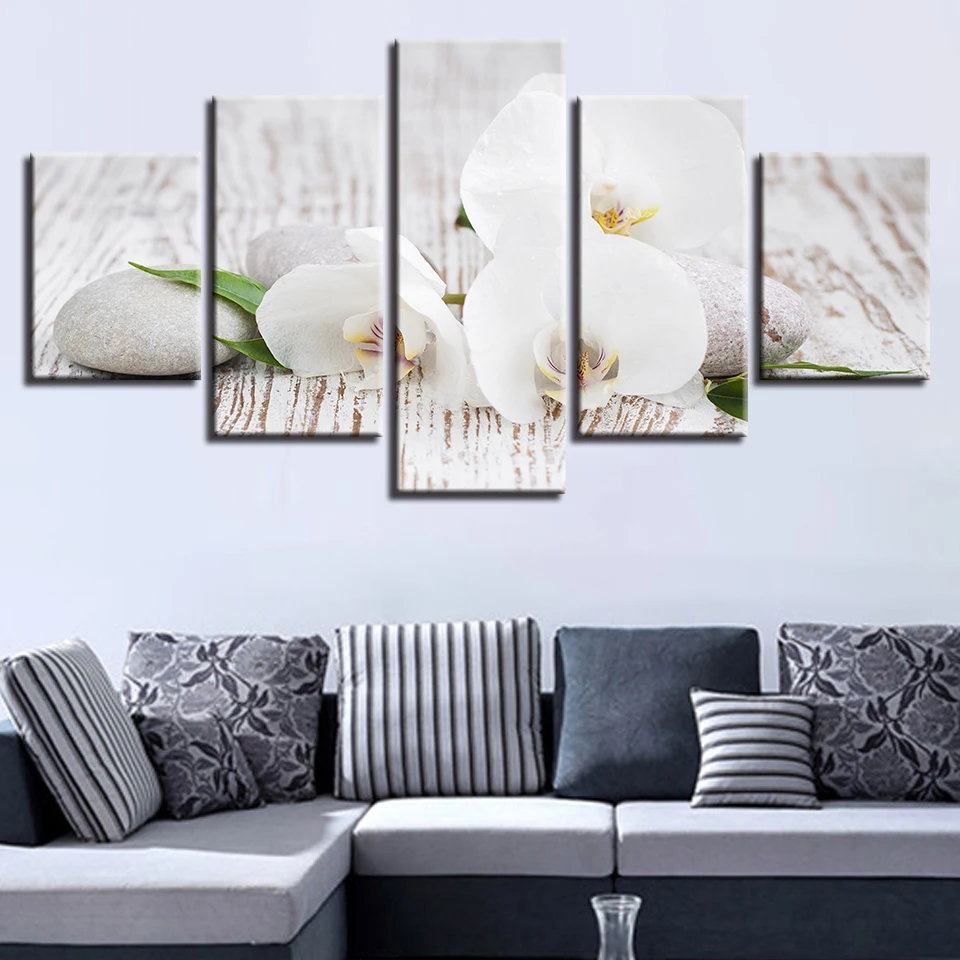 

Modern Wall Art Canvas Painting HD Prints Home Decoration 5 Pieces Flowers Plant Modular Pictures For Study Cafe Artwork Poster