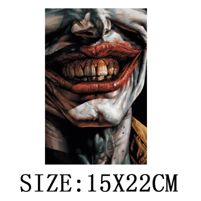 Термонаклейка на одежду DC Joker полоски для лица нанесение одного утюга патчи
