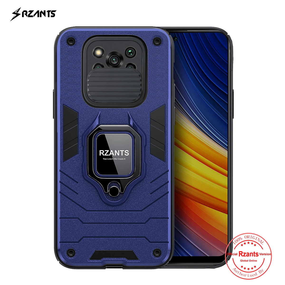 

Rzants Slide Camera Protection Case for Xiaomi POCO X3 NFC POCO X3 PRO Cover Push-Pull Lens Anti-Drop Rotation Ring Phone Casing