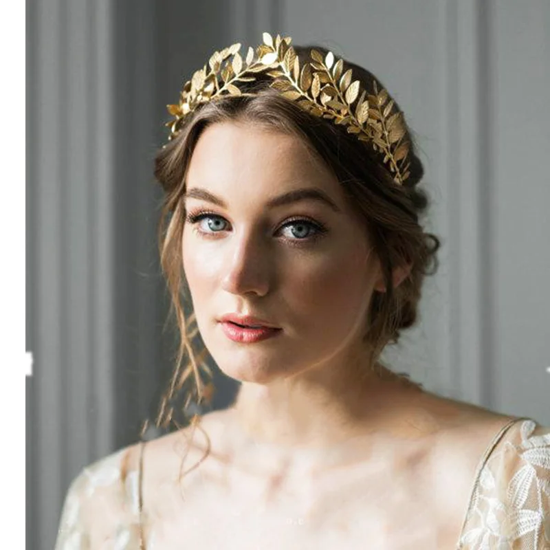 Luxury Baroque Coin Jewel Headband For Women Girls Bride Wedding Leaves Crystal Pearl Hairband Bezel Headwear Hair Accessories