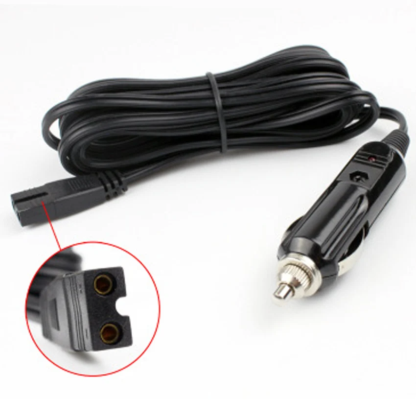 Black 1.8M Car refrigerator power cord extension cord universal 12V 24V DC heating / cooling box cigarette lighter power cable