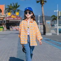 girls shirts long sleeved 2021 new spring shirts teenagers plaid tops girls cotton tops school girl shirts for girls blouse