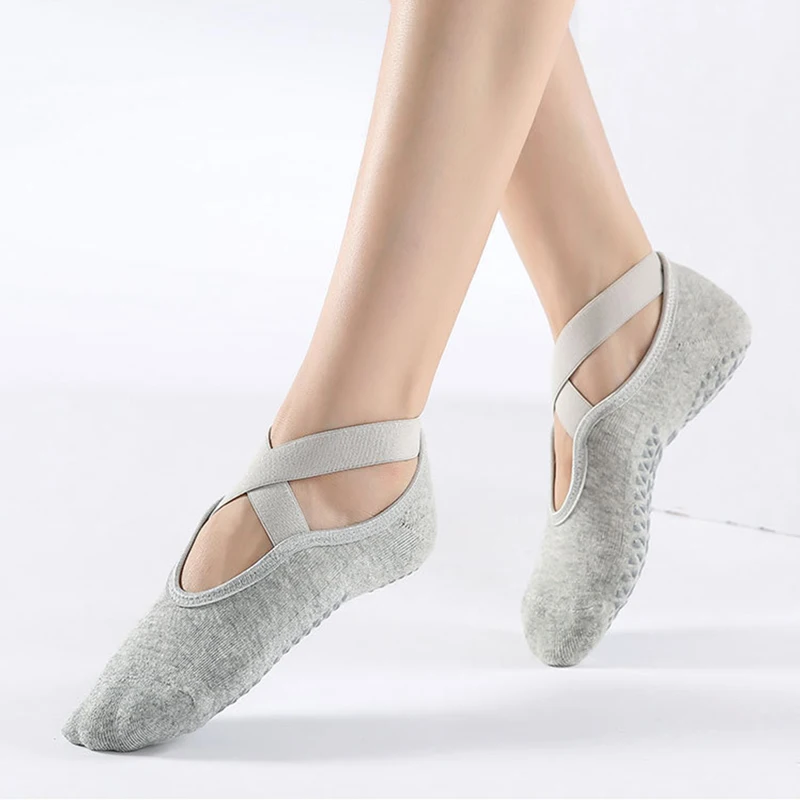 

Women Cotton Yoga Socks Professional Anti-Slip Sport Socks Bandage Sports Girls Ballet Dance Socks For 35-39 yards