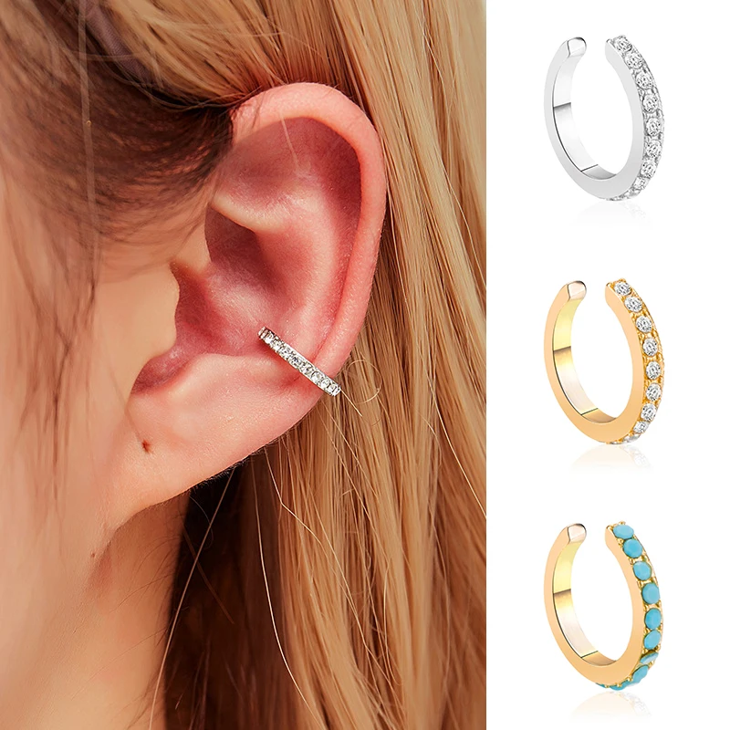 

1 Pc Clip on Vintage Without Piercing Earrings Unisex Nose Ring Women New Non Pierced Punk Jewelry Fashion Crystal Ear Cuff Girl
