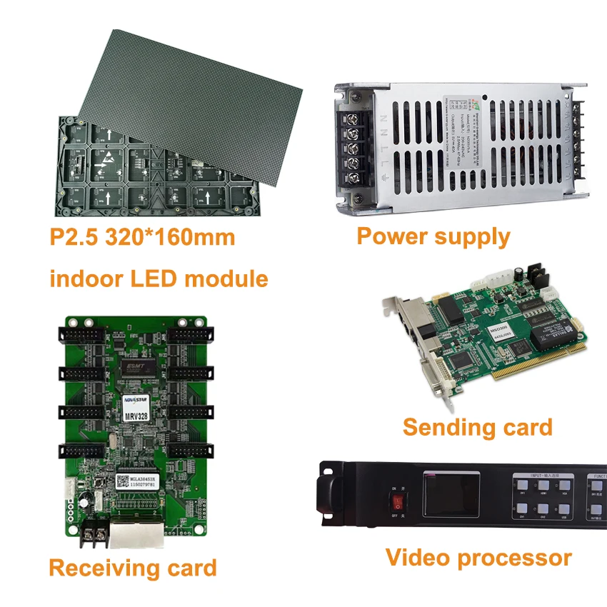 В комплекте 81 шт. 320x160 мм комнатный P2.5 полноцветный фотомодуль 11 шт. блок питания 1 шт. KS600 и Nova отправляющая карта 18 шт. MRV412 карта В комплекте 81 шт. 320x160 мм комнатный P2.5 полноцветный фотомодуль 11 шт. блок питания 1 шт. KS600 и Nova отправляющая карта 18 шт. MRV412 карта