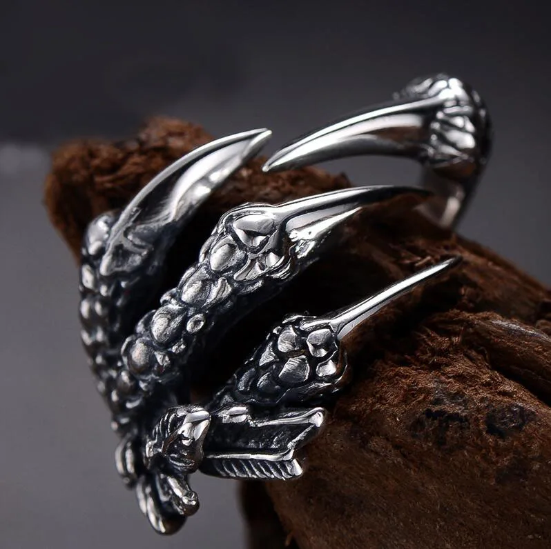 Новинка 2020 модное мужское кольцо из нержавеющей стали в виде когтя дракона