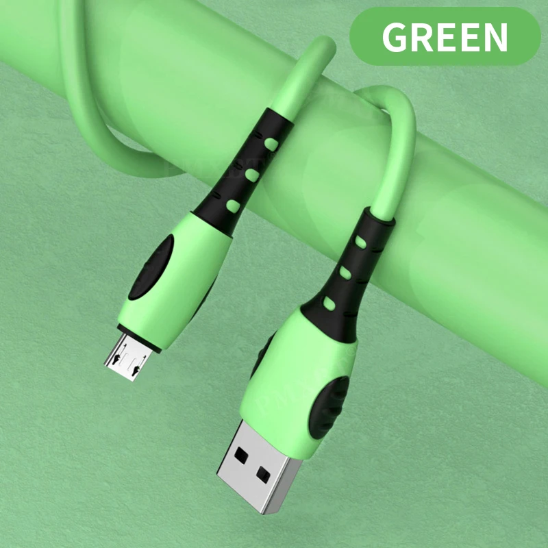 

Micro USB Cable Charger USB Data Cable Mobile Phone Charging Cord For Samsung Xiaomi Huawei 0.3m/1.2m/1.8m Liquid Soft Silicone