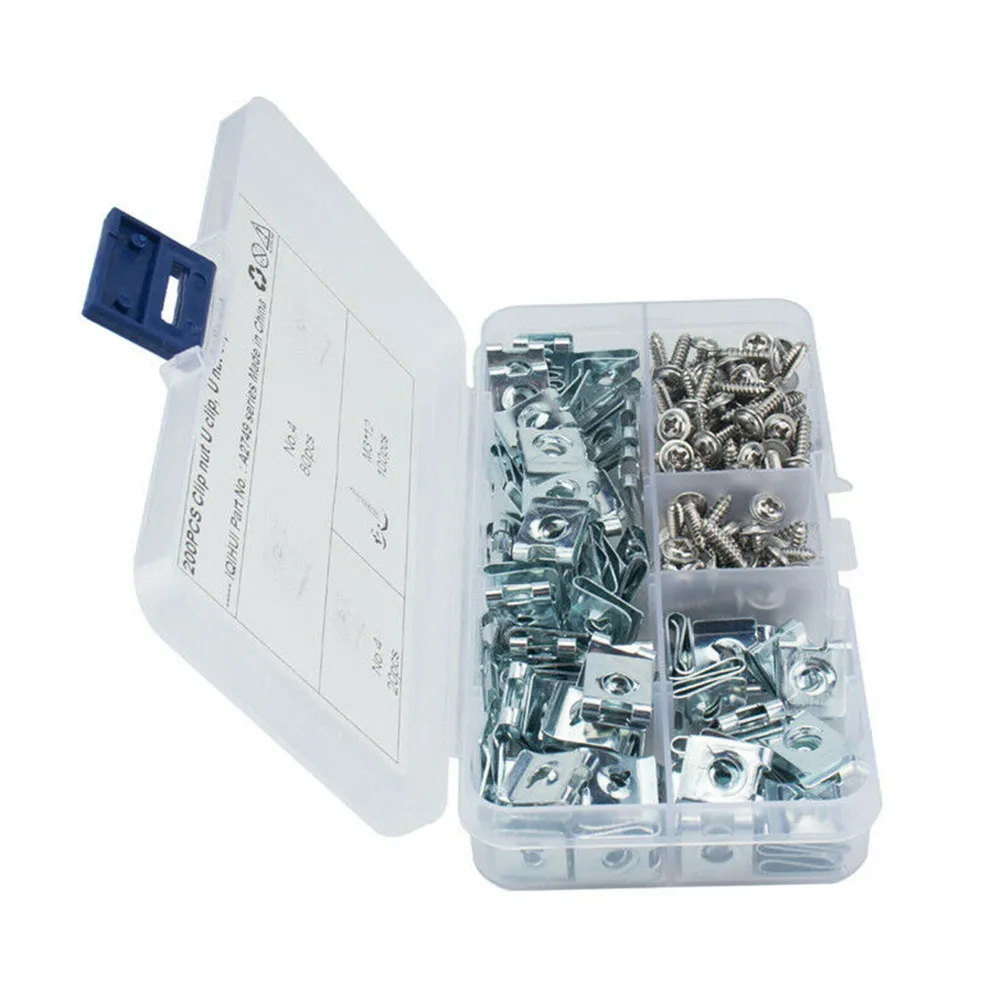 

200Pcs/Set U Clips Speed Fasteners Accessories Automobiles Screw Spire
