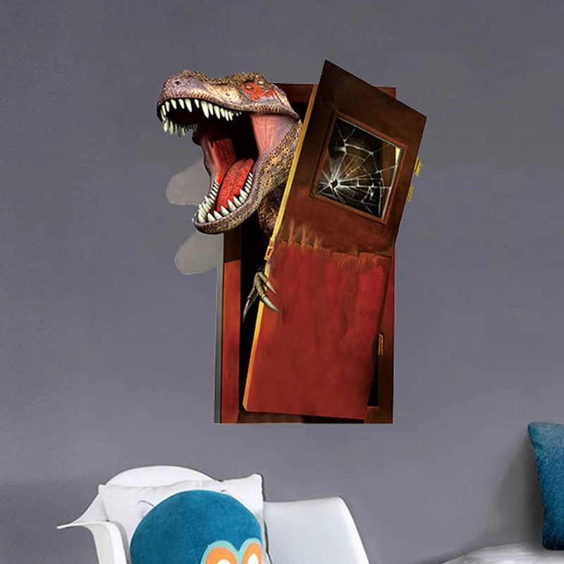 Новый мультфильм 3d Динозавр ПВХ разбитые наклейки на стену для гостиной дома