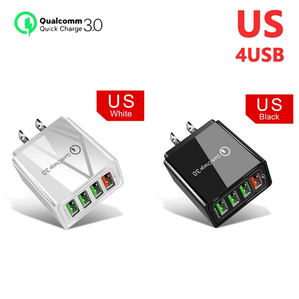Быстрое зарядное устройство QC 3 0 американский стандарт 4usb-порта высокого