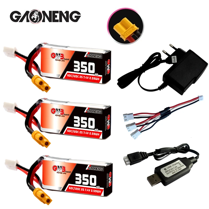 

Зарядное устройство Gaoneng Gnb 350 мАч 2S 7,4 В 60C/120C HV Lipo с разъемом XT30 для Beta75X Rc Fpv racing