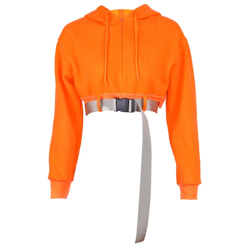 

TRODEAM 2021 New Sweatshirts Short Women Cropped Navel Shirts Hooded Hoodies Casual Long Sleeve Hoodie Fashion Top