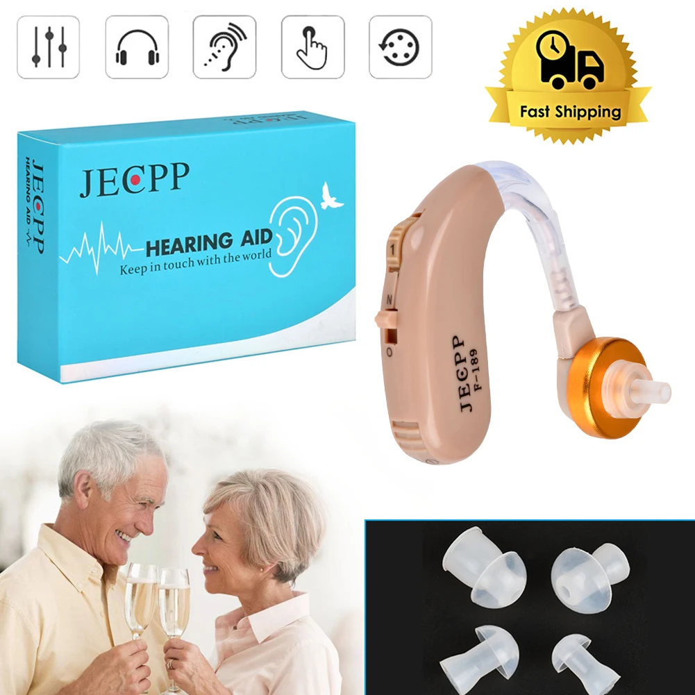 

F-189 BTE Hearing Aids Voice Amplifier Device Adjustable Sound Enhancer Hearing Aid Kit Ear Care Mini Hearing Amplifier Sound