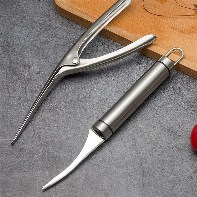 

Set Shrimp Stripper Shrimp Line Cutter Clean Shrimp Line Shrimp Shell Remover (1 Shrimp Thread Knife + 1 Shrimp Stripper Each)